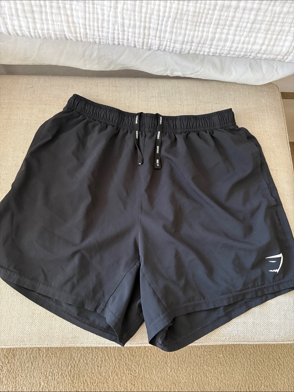Gymshark Black Men's Athletic Shorts with Drawcord size M